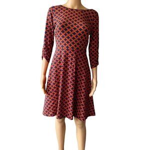 Mata Traders Womens Vintage Inspired Geometric Fit and Flare Dress Size XS